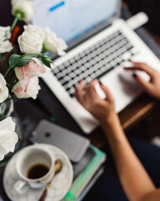 Working on digital services from a laptop